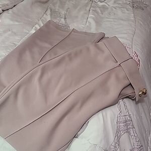 NYC Cream Women's Trousers with Gold Accents